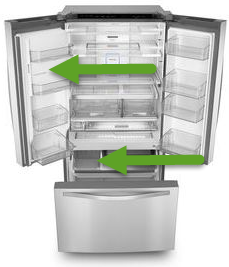 For refrigerator with two Ice Makers, One icemaker is on the door and one in the freezer section.